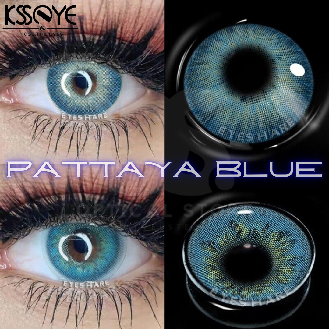 Picture of New KSSEYE Pattaya Blue Color Contact Lens with Regular Kit Box for men,women and unisex. Ksseye Pattaya Series. #pattayablue