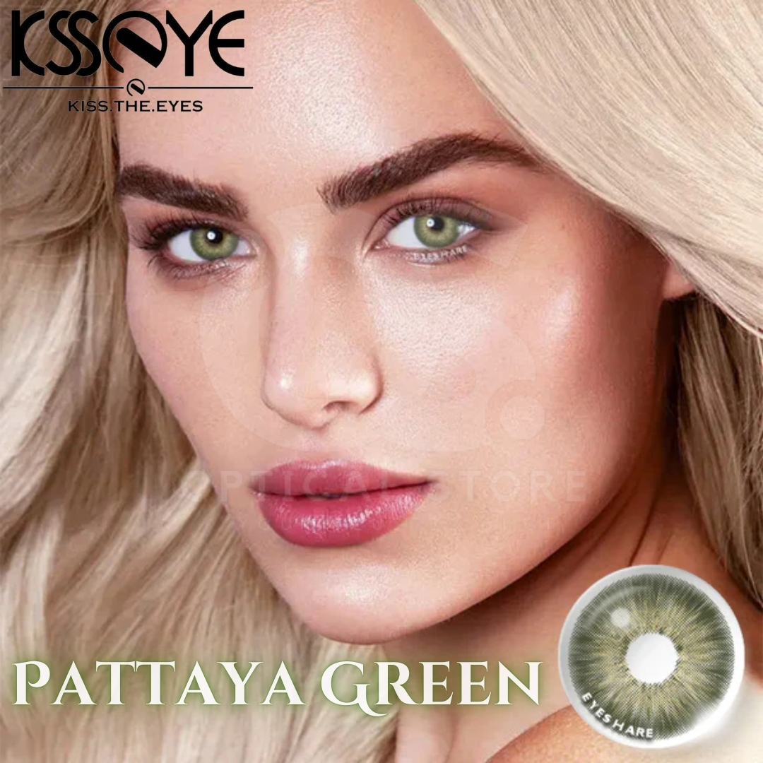 Picture of KSSEYE Pattaya Green Contact Lens with Regular kit Box kit box. Natural Color Lens Eyes Yearly Color Contact Lenses For Eyes big beauty Contact Lenses Eye Cosmetic Color eyes Unisex Cosmetic Contact Lenses. Ksseye Pattaya Series. #pattayaGreen