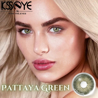 Picture of KSSEYE Pattaya Green Contact Lens with Regular kit Box kit box. Natural Color Lens Eyes Yearly Color Contact Lenses For Eyes big beauty Contact Lenses Eye Cosmetic Color eyes Unisex Cosmetic Contact Lenses. Ksseye Pattaya Series. #pattayaGreen