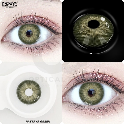 Picture of KSSEYE Pattaya Green Contact Lens with Regular kit Box kit box. Natural Color Lens Eyes Yearly Color Contact Lenses For Eyes big beauty Contact Lenses Eye Cosmetic Color eyes Unisex Cosmetic Contact Lenses. Ksseye Pattaya Series. #pattayaGreen