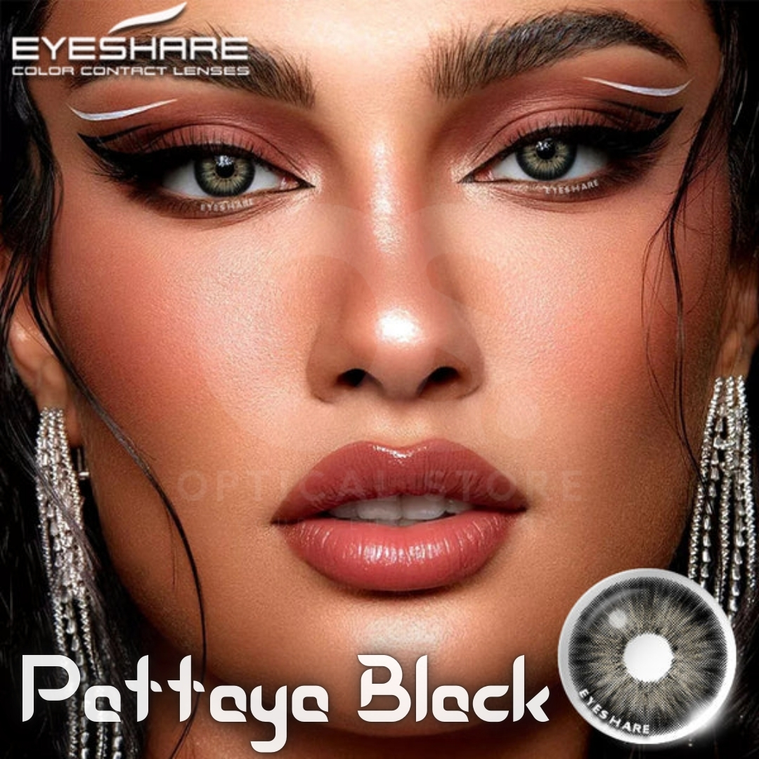 Picture of KSSEYE Pattaya Black Color Contact Lens with Regular kit box.For Men,women/Unisex. Ksseye Pattaya Series. #pattayablack