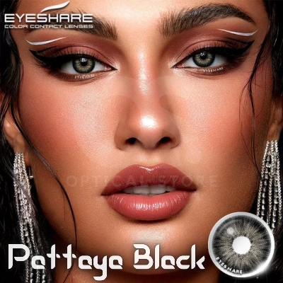 Picture of KSSEYE Pattaya Black Color Contact Lens with Regular kit box.For Men,women/Unisex. Ksseye Pattaya Series. #pattayablack