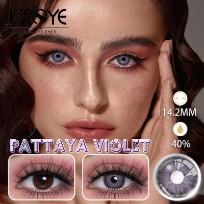 Picture of KSSEYE Pattaya Violet Color Contact Lens with Regular Kit  box. Natural Color Lens Eyes Yearly Color Contact Lenses For Eyes big beauty Contact Lenses Eye Cosmetic Color eyes Unisex Cosmetics. Ksseye Pattaya Series. #pattayaViolet
