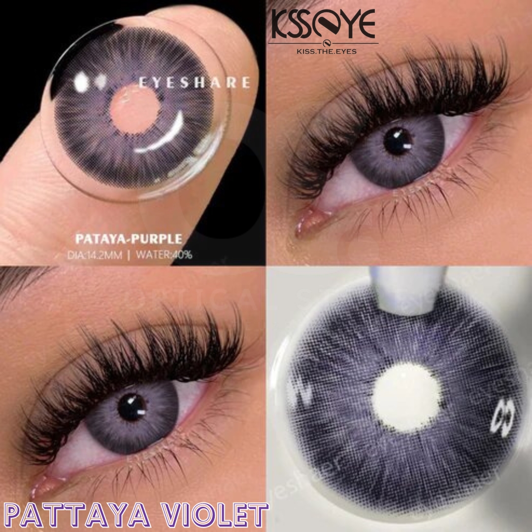 Picture of KSSEYE Pattaya Violet Color Contact Lens with Regular Kit  box. Natural Color Lens Eyes Yearly Color Contact Lenses For Eyes big beauty Contact Lenses Eye Cosmetic Color eyes Unisex Cosmetics. Ksseye Pattaya Series. #pattayaViolet