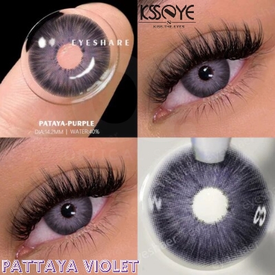 Picture of KSSEYE Pattaya Violet Color Contact Lens with Regular Kit  box. Natural Color Lens Eyes Yearly Color Contact Lenses For Eyes big beauty Contact Lenses Eye Cosmetic Color eyes Unisex Cosmetics. Ksseye Pattaya Series. #pattayaViolet