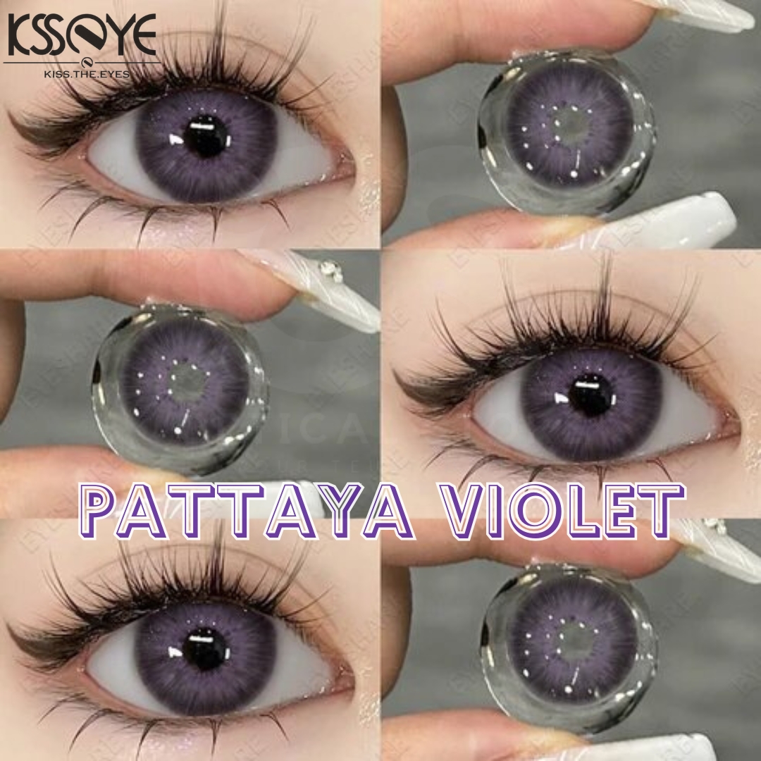 Picture of KSSEYE Pattaya Violet Color Contact Lens with Regular Kit  box. Natural Color Lens Eyes Yearly Color Contact Lenses For Eyes big beauty Contact Lenses Eye Cosmetic Color eyes Unisex Cosmetics. Ksseye Pattaya Series. #pattayaViolet