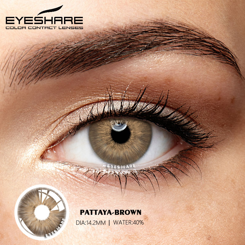 Picture of KSSEYE Pattaya Brown Contact Lens, Solution & Travel kit box(Tweezers & Applicator) #pattayabrown