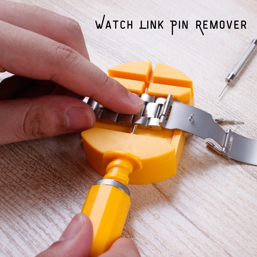 Picture of Adjustable Watch Link Pin Remover Watch Band Repair Tool Orange/Blue