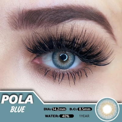 Picture of KSSEYE Pola Blue Contact Lens, Solution & Travel kit box(Tweezers & Applicator). Ksseye Pola Blue Combo Set.  Ksseye Pola  Series. #polablue
