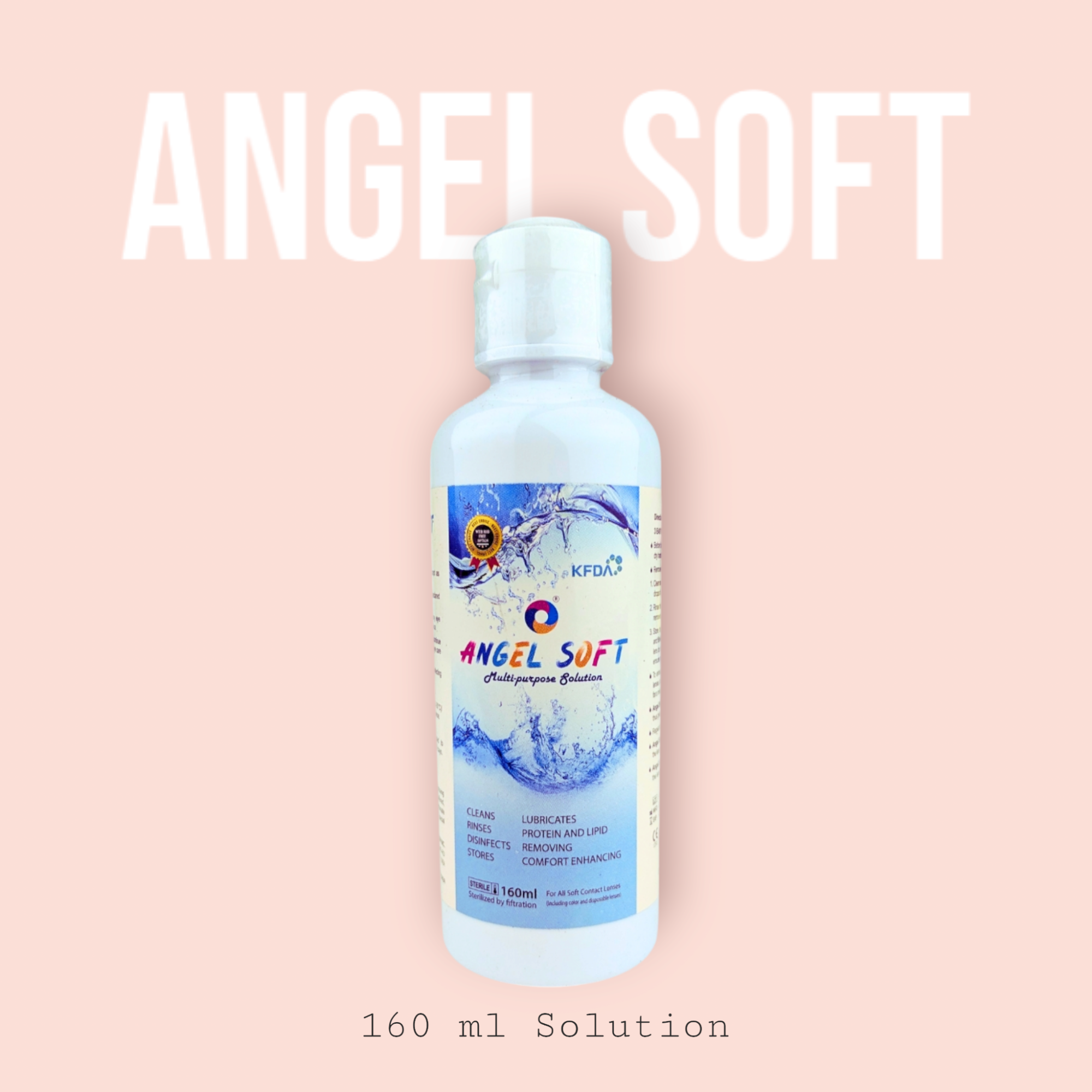 Picture of Contact Lens Angel soft Solution water 160ml, Lens water, lens solution SA