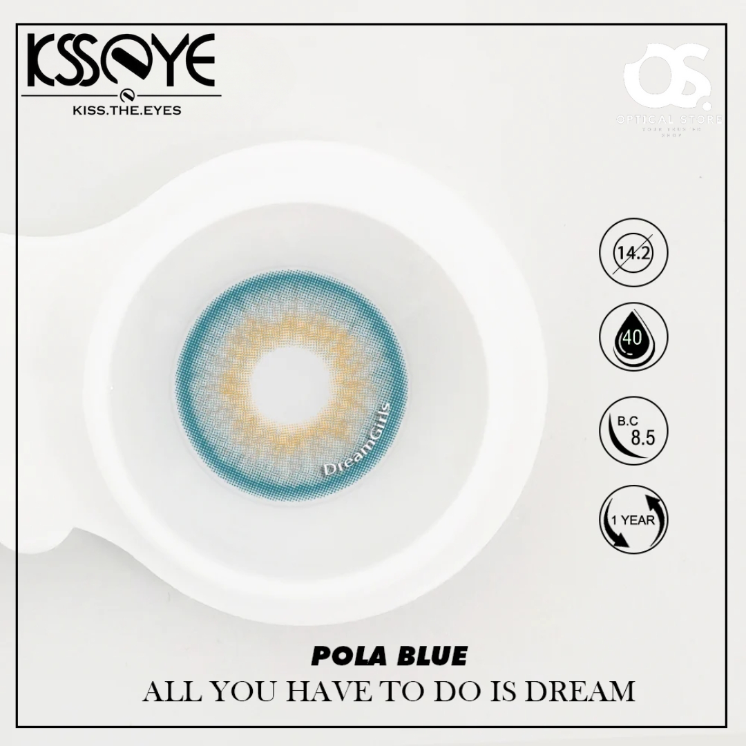 Picture of New Ksseye Pola Blue Color contact lens with 120 ml Solution,twizzer and Applicator (Travel kit box) for men & women. 1 pair Ksseye Color contact lens Combo for eye makeup and Cosmetics. Ksseye Pola/Siam Series. #pola