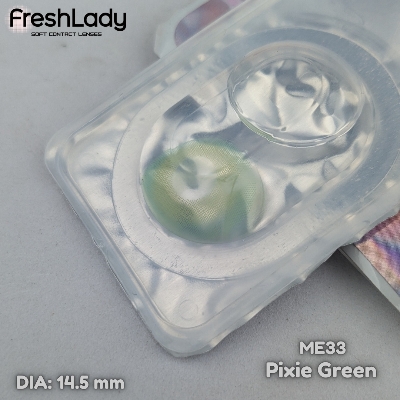 Picture of New Freshlady Pixie Green Color Contact Lens With regular kit box for men & women. 1 pair Freshlady Color Contact Lens For Eye makeup/Eye Fashion. Freshlady Pixie Series. #pixie