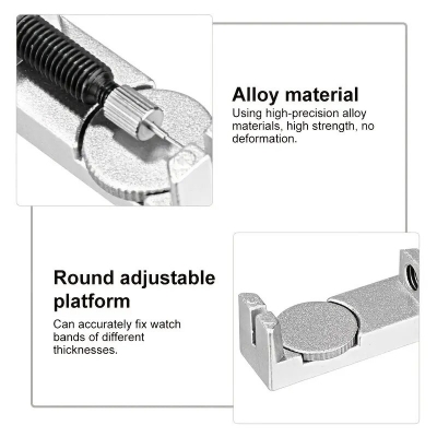 Picture of Watch Band Link Remover With 2 Extra Punch Pins, For Watch Strap Adjustment And Watch Repair Watch Band Holder Block Strap Link Remover Adjuster Repair Tool Watchmaker PIN2