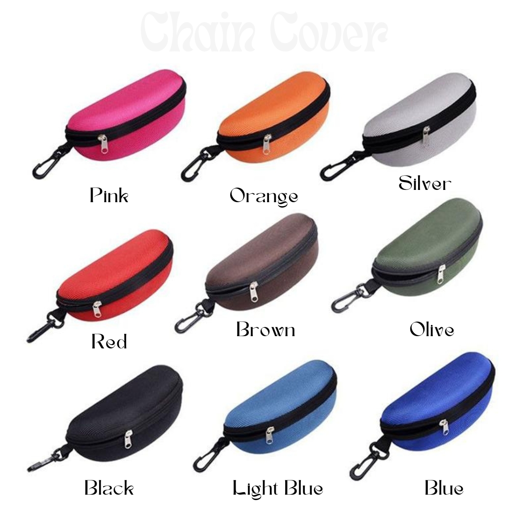 Picture of Eyeglasses chain cover Carry Box Sunglass Portable Zipper Hook Hard Holder Sunglasse , New Sunglasses Hard Case Eye Glasses Clam Shell Zipper With Hook Shell Box New CV5