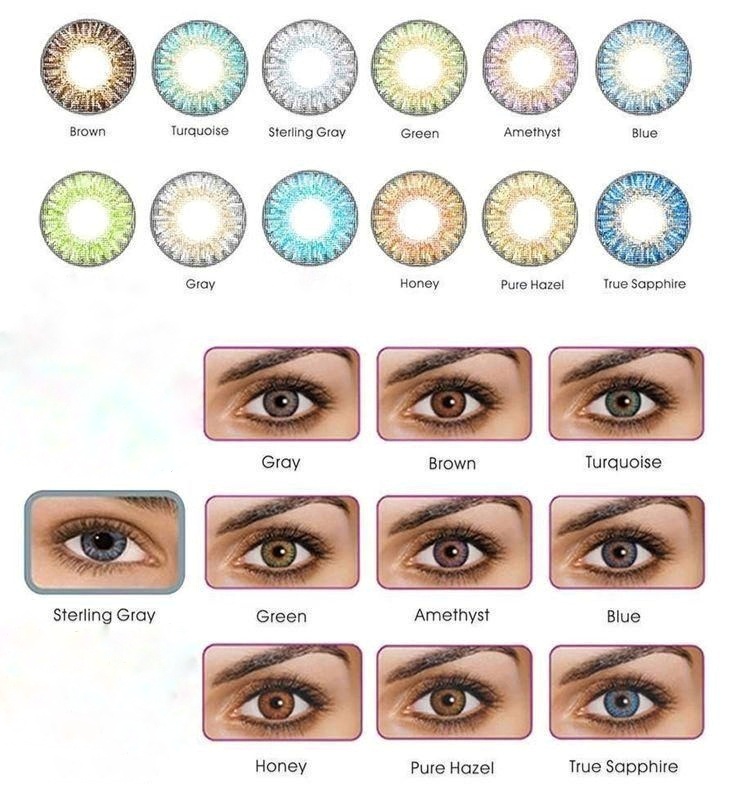 Picture of New Freshlook (Power SPH -1.00 ~ -6.00 FP) Color Contact Lens with kit box.1 pair Freshlook Colorblends Color contact lens For Eyemakeup/eyefashion. Frehlook Colorblensds Series #freshlookPower