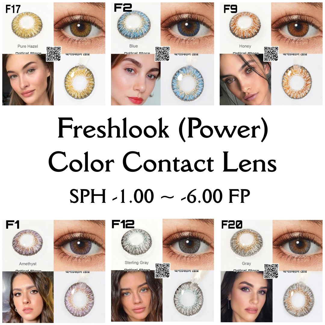 Picture of New Freshlook (Power SPH -1.00 ~ -6.00 FP) Color Contact Lens with kit box.1 pair Freshlook Colorblends Color contact lens For Eyemakeup/eyefashion. Frehlook Colorblensds Series #freshlookPower