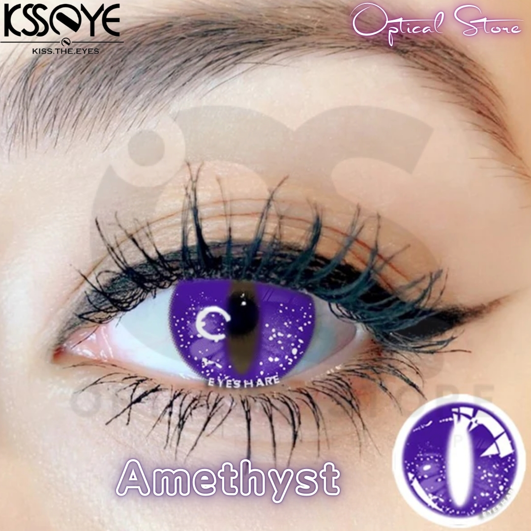 Picture of New Halloween Exclusive Cosplay Amethyst Color Contact Lens with Regular Kit Box For Men & Women.1pair Amethyst Halowwen Contact Lens for Cosplay,Halloween Party & Costumes.  Halloween Color Contact Lens. #amethyst