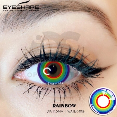 Picture of HALLOWEEN Exclusive Neo Light Rainbow Color Contact Lenses For Cosplay,Halloween Party, And Costumes.1pair Neon Light Rainbow Color contact Lens with Regular Kit Box.Halloween Cosplay  Color Contact Lens. #neon.light
