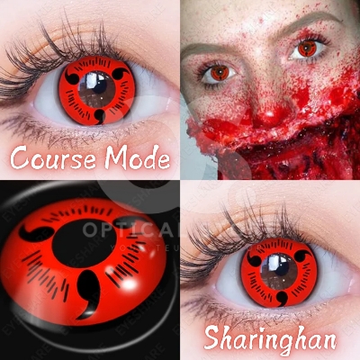 Picture of Naruto HD9 Red Course Mode Mangekyo Sharinghan.Halloween Color Contact Lenses with kit box For Anime Cosplay, Costume and halloween party. 1pair HD9 Red Mangekyou Sharinghan Contact Lens With regular Kit Box. Naruto Sharinghan Series. #hd9.red