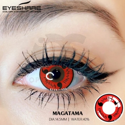 Picture of Naruto HD9 Red Course Mode Mangekyo Sharinghan.Halloween Color Contact Lenses with kit box For Anime Cosplay, Costume and halloween party. 1pair HD9 Red Mangekyou Sharinghan Contact Lens With regular Kit Box. Naruto Sharinghan Series. #hd9.red