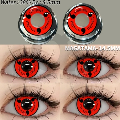 Picture of Naruto HD9 Red Course Mode Mangekyo Sharinghan.Halloween Color Contact Lenses with kit box For Anime Cosplay, Costume and halloween party. 1pair HD9 Red Mangekyou Sharinghan Contact Lens With regular Kit Box. Naruto Sharinghan Series. #hd9.red