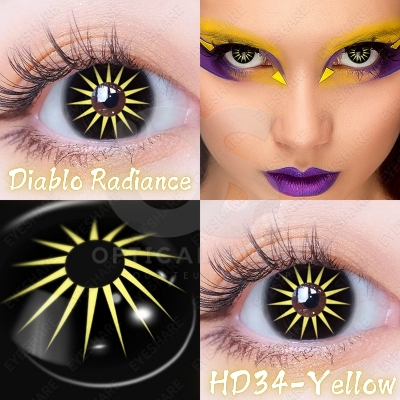 Picture of New Halloween Exclusive Cosplay HD34 Diablo Radiance Color Contact Lens With Regular Kit Box For Men & Women. 1pair Diablo Radiance Halloween Contact lens for Halloween Party,Cosplay & Costumes.Halloween Contact Lens. #diablo.radiance