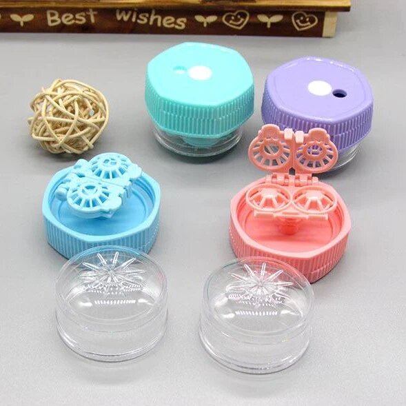 Picture of Manually Contact Lens Washer Cleaner Cleaning Lenses Case Eyewear Accessories Cleaning Contact Lens Case Container