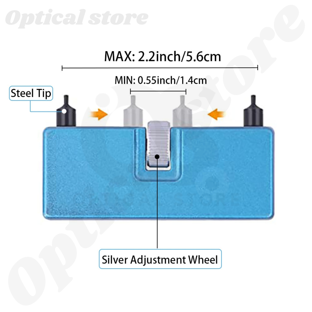 Picture of Professional Watch Back Remover Tool, Metal Adjustable Rectangle Watch Back Case Cover Press Closer & Opener Opening Removal Screw Wrench Repair Kit Tool For Watchmaker