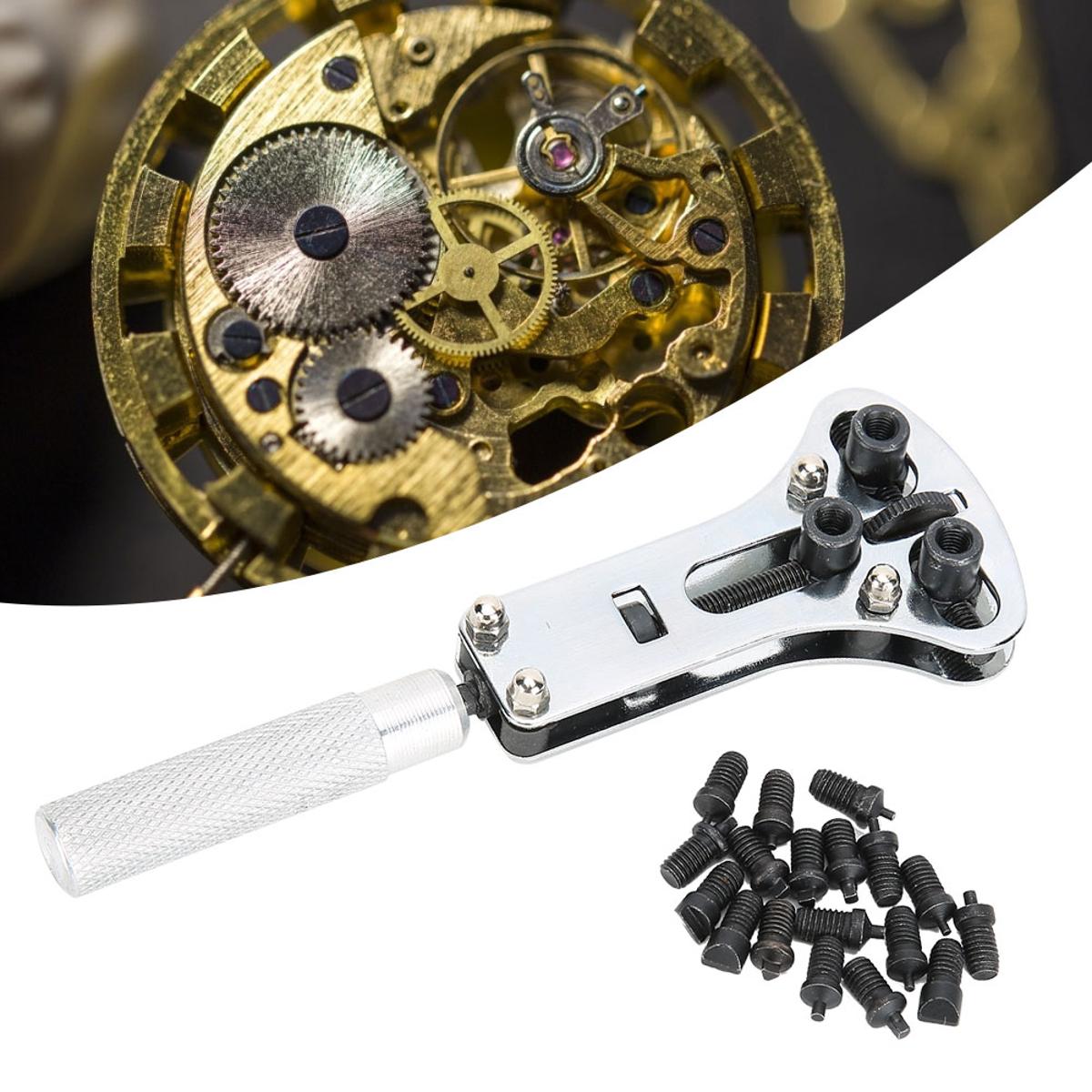 Picture of Professional Watch Wrench Screw Repair Set Kit, Watch Band Spring Bar Link Pin Adjustment, Back Case Removal Opener, Battery Cover