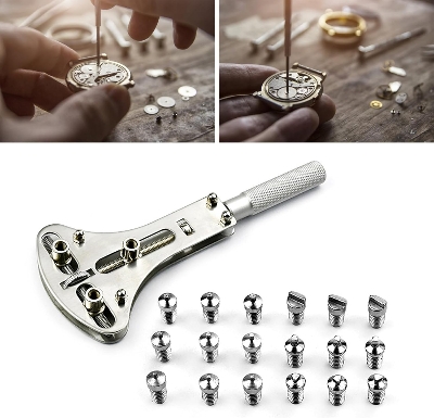 Picture of Professional Watch Wrench Screw Repair Set Kit, Watch Band Spring Bar Link Pin Adjustment, Back Case Removal Opener, Battery Cover