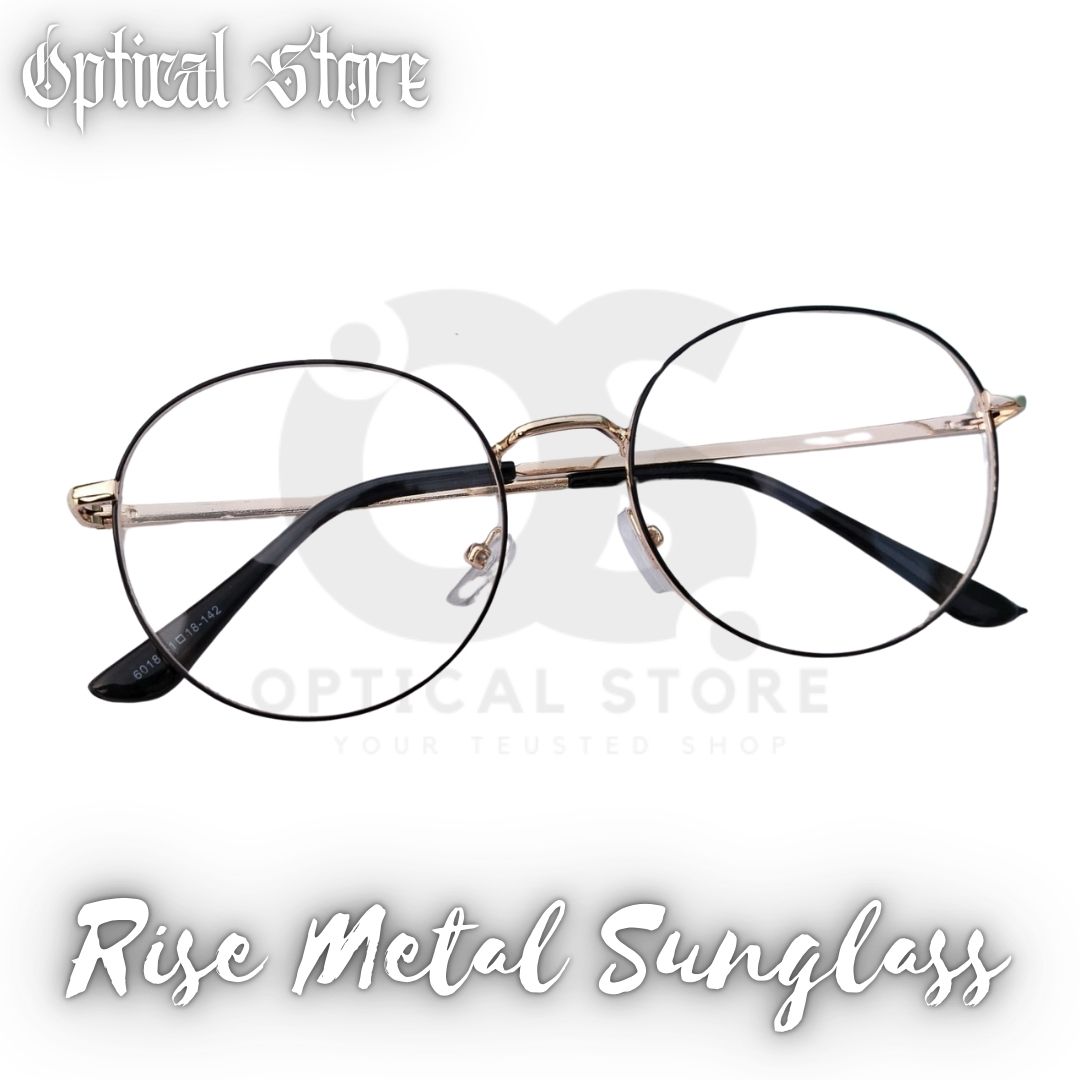 Picture of New Metal Frame wear Eyeglasses Fashionable Black Classic Design Eye Reading glasses. Eyewear glass Full Metal Body Optical Frame Royal Fashionable 6018G #rise.metal
