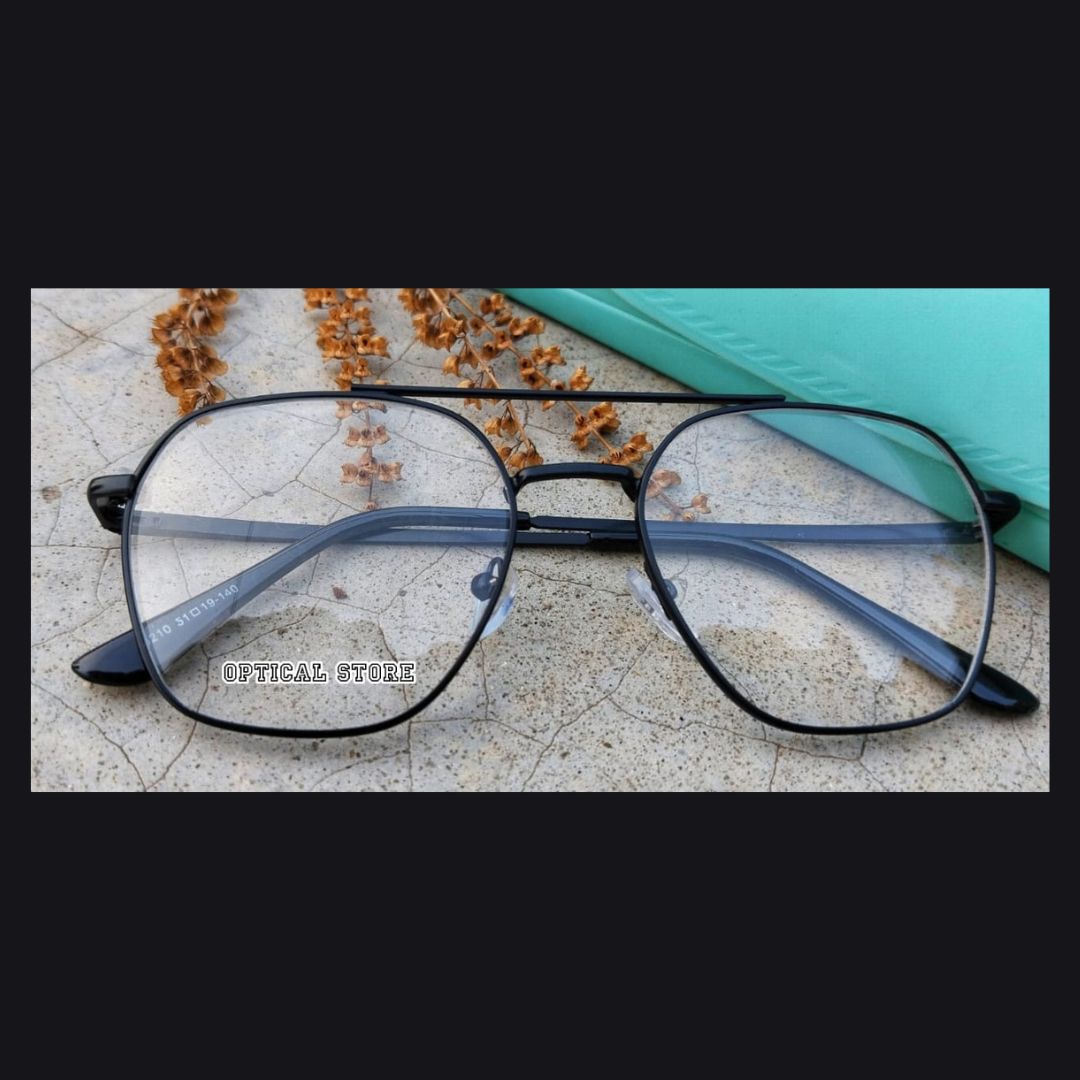 Picture of Eyewear Eyeglasses Fashionable Black Classic Design Eye Glass Reading glasses, Eyewear Reading glass Full Metal Body Optical Frame Royal Fashionable