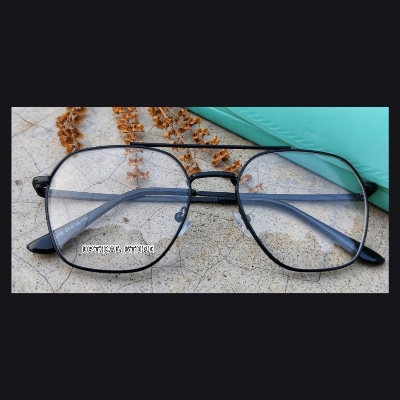 Picture of Eyewear Eyeglasses Fashionable Black Classic Design Eye Glass Reading glasses, Eyewear Reading glass Full Metal Body Optical Frame Royal Fashionable