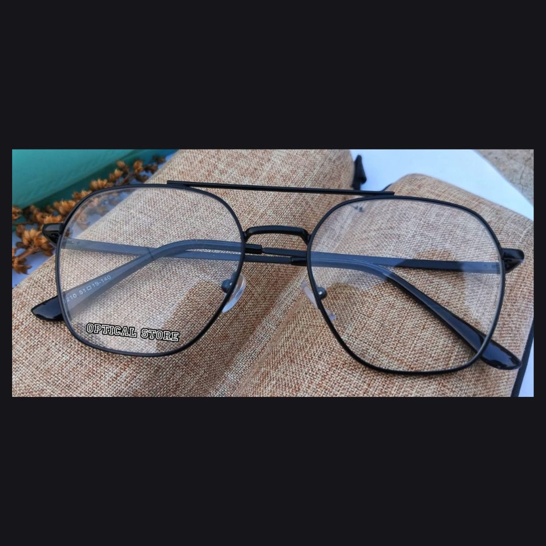 Picture of Eyewear Eyeglasses Fashionable Black Classic Design Eye Glass Reading glasses, Eyewear Reading glass Full Metal Body Optical Frame Royal Fashionable