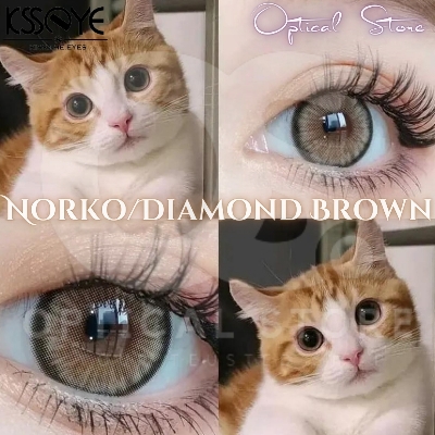 Picture of KSSEYE Diamond/Norko Brown Color Contact Lens with regular Kit Box For men & Women. Ksseye Diamond Series. #norkobrown