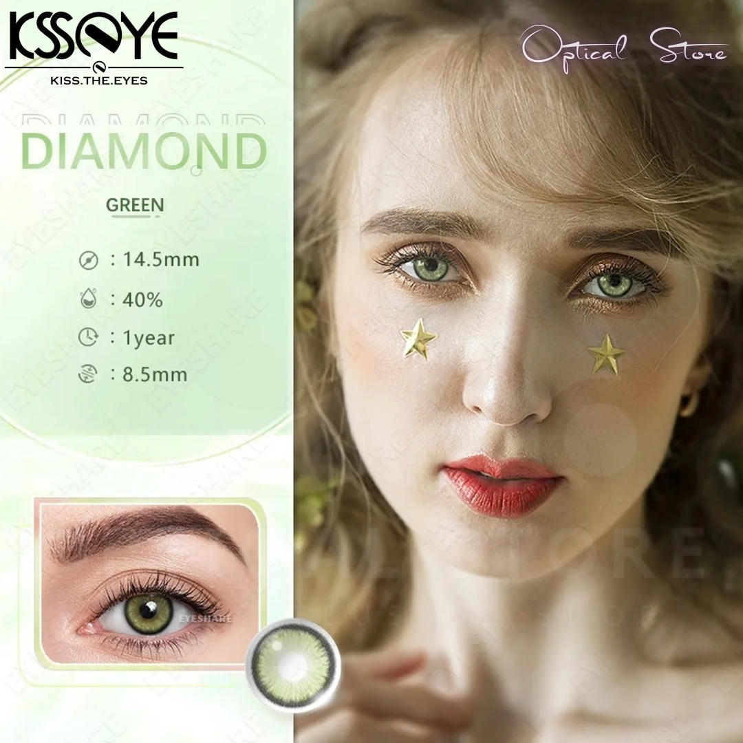 Picture of KSSEYE Diamond/Norko Green Color Contact Lens with regular Kit Box For men & Women. Ksseye Diamond Series. #norkogreen