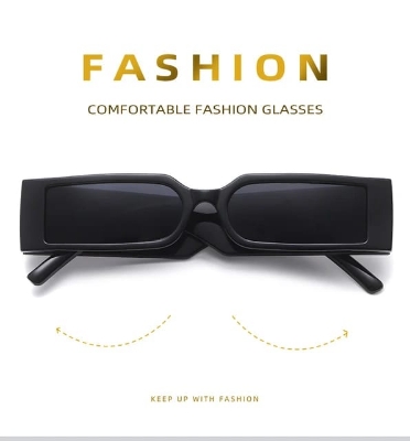 Picture of Tiktok Luxury Rectangle Fashion Sunglasses Man Vintage Designer Brown Shades Sun Glasses Small Frame Personality UV400 Eyewear