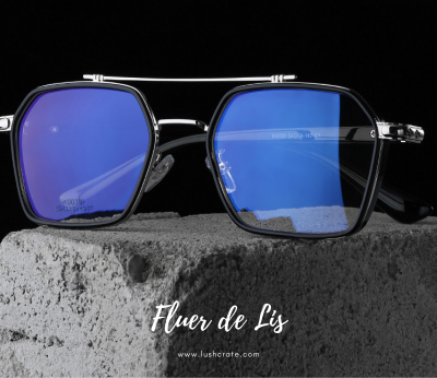 Picture of Stylish double bridge 2 IN 1 Photosun Bluecut Anti-reflective Blue lighting and radiation proof UV 400 Squire shape sun glass for man