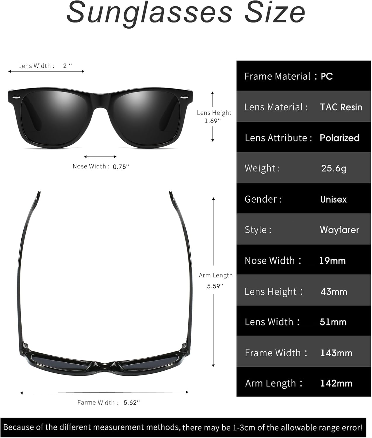 Picture of Ensemble Yourself - Highly Durable - Specifications of High quality Wayfarer Sunglasses AH5 - Sustainable Choice - Designed - Urban Vibes