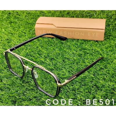 Picture of New Oversized Frame Anti-blue Light Transparent Glasses Metal Double Line Eyewear Women Men Fashion Retro Flat Mirror Eyeglass BE501