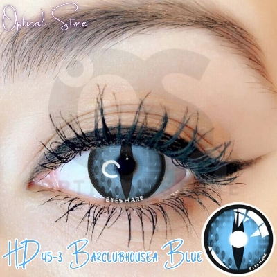 Picture of New Halloween Exclusive HD45-3 Barclubhousea Blue Color Contact Lenses With Regular Kit Box for  men & women. 1 pair Hd45-3 Barclubhousea Blue Color Contact lens For Halloween party,Cosplay &Costumes. Halloween Contact Lens. #hd45-3