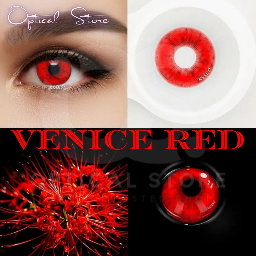 Picture of Halloween Venice Red Color Contact Lenses for Men & Women.1pair Vanice Red Color Contact Lens for Cosplay,halloween party,Anime & Costumes. Halloween Contact Lens. #Venice RED