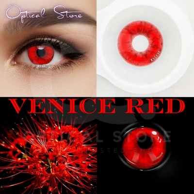 Picture of Halloween Venice Red Color Contact Lenses for Men & Women.1pair Vanice Red Color Contact Lens for Cosplay,halloween party,Anime & Costumes. Halloween Contact Lens. #Venice RED