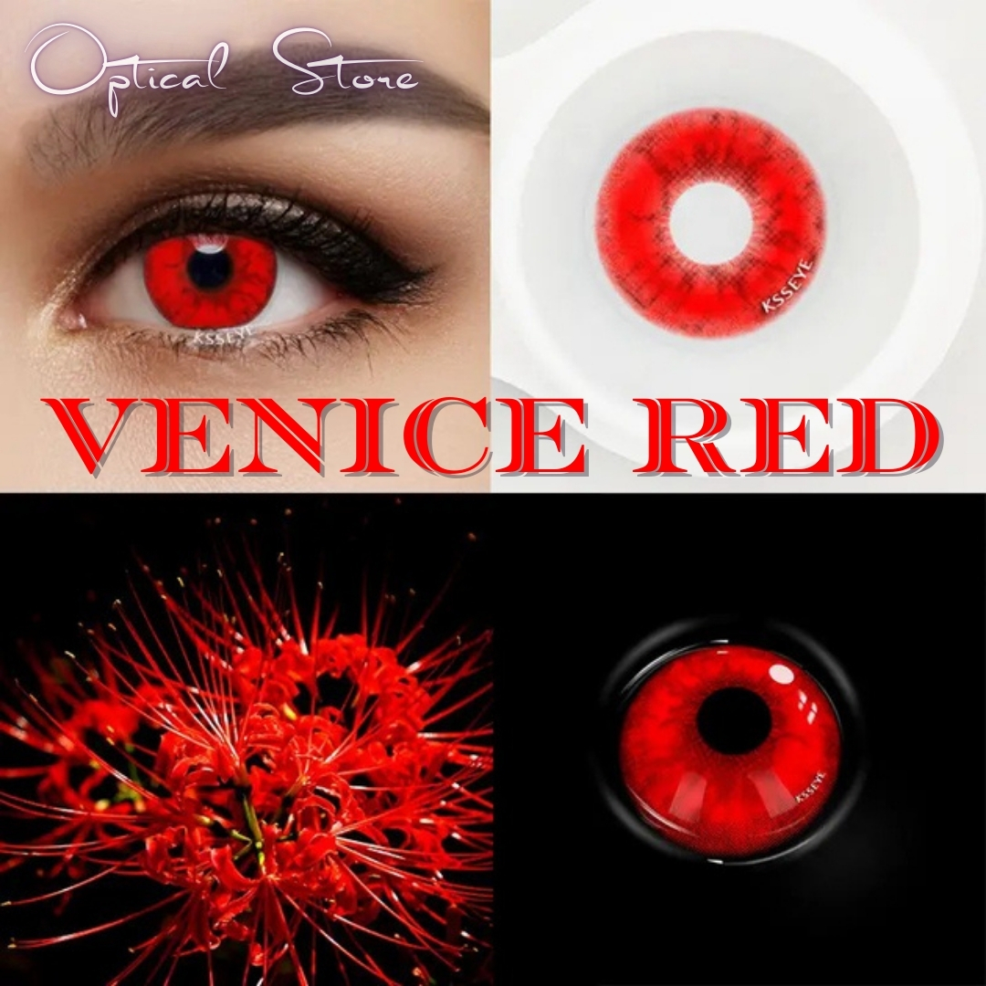 Picture of Halloween Venice Red Color Contact Lenses for Men & Women.1pair Vanice Red Color Contact Lens for Cosplay,halloween party,Anime & Costumes. Halloween Contact Lens. #Venice RED