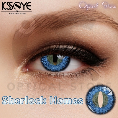 Picture of Halloween Exclusive Cosplay HSherlock Homes/ Dinossaur Blue Color Contact Lens with regular Kit box For Men & women. 1pair Sherlock Homes Halloween Contact Lens for halloween party,cosplay,anime and costumes. Hallwoeen Contact lens. #Sherlock.homes