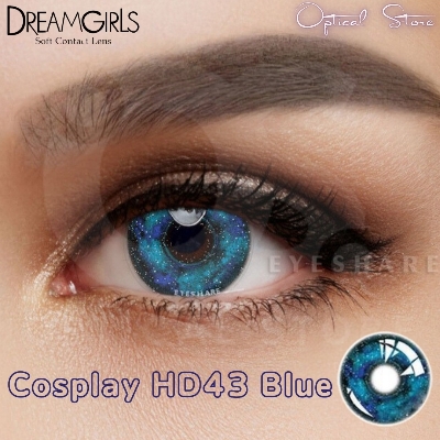 Picture of Halloween Exclusive Cosplay Hd43 Blue Color Contact Lens with regular Kit box For Men & women. 1pair Hd43 Blue Halloween Contact Lens for halloween party,cosplay,anime and costumes. Hallwoeen Contact lens. #hd43.blue