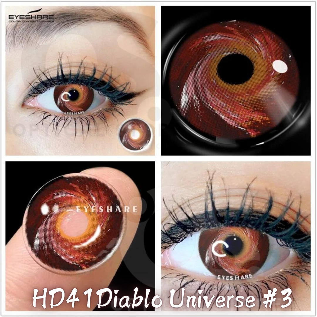 Picture of Halloween Exclusive Cosplay Diablo Universe #3 Eye Color Contact Lens with regular Kit box For Men & women. 1pair Diablo Universe #3 Halloween Contact Lens for halloween party,cosplay,anime and costumes. Hallwoeen Contact Lens. #Diablo.U#3