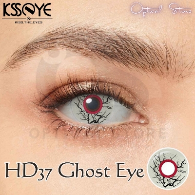 Picture of Halloween Exclusive Cosplay Ghost Eye Color Contact Lens with regular Kit box For Men & women. 1pair Ghost Eye Halloween Contact Lens for halloween party,cosplay,anime and costumes. Hallwoeen Contact lens. #ghost.eye