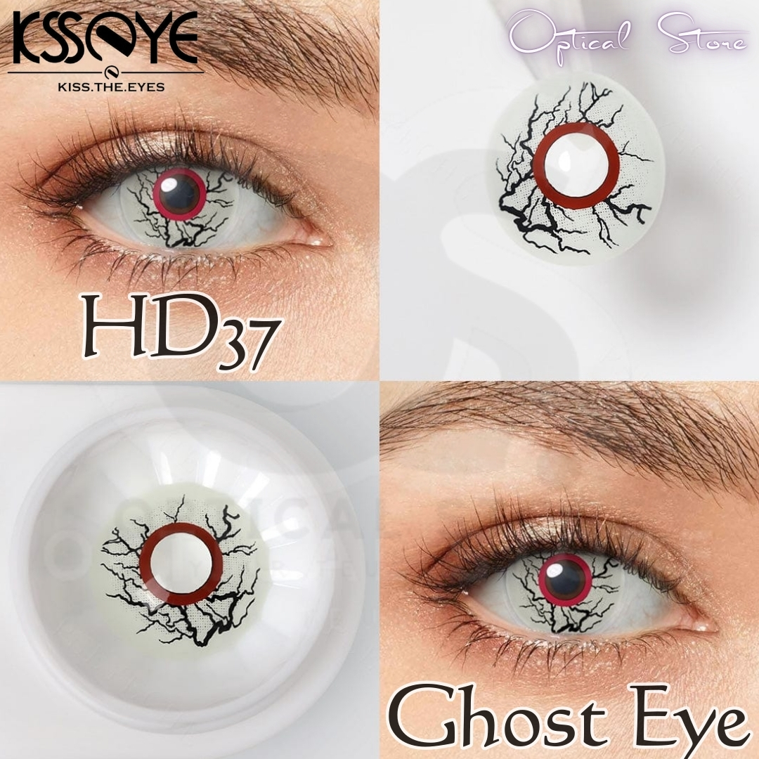 Picture of Halloween Exclusive Cosplay Ghost Eye Color Contact Lens with regular Kit box For Men & women. 1pair Ghost Eye Halloween Contact Lens for halloween party,cosplay,anime and costumes. Hallwoeen Contact lens. #ghost.eye