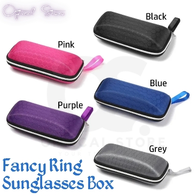 Picture of Fancy Ring Style Compression Resistant Waterproof Eyeglass Protector Spectacle Box With Lanyard Zipper EVA Fabric honeycomb Surface Women Men Sunglasses #fancy.ring